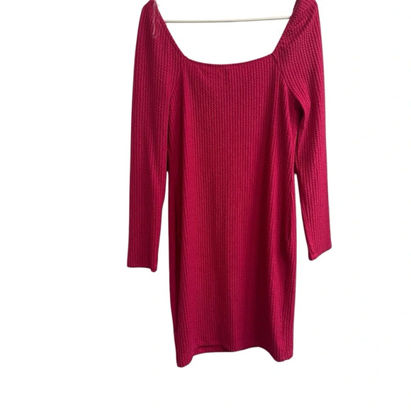 Pink Madden NYC Long Sleeve Textured Bodycon Bra-Cup Design Pink Dress Sz L - Picture 6 of 6